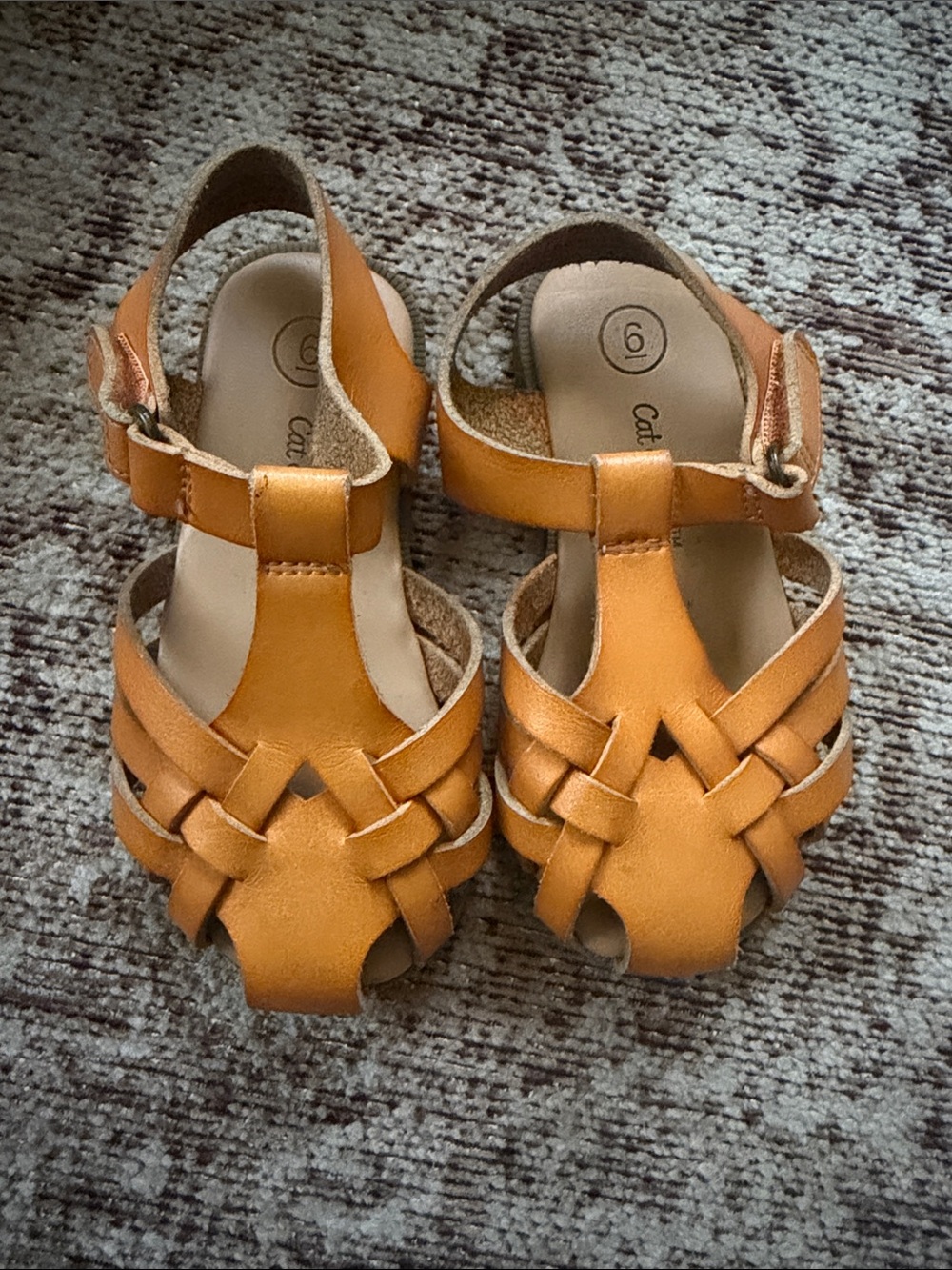 Carter's Toddler Woven Sandal in Tan/Cognac